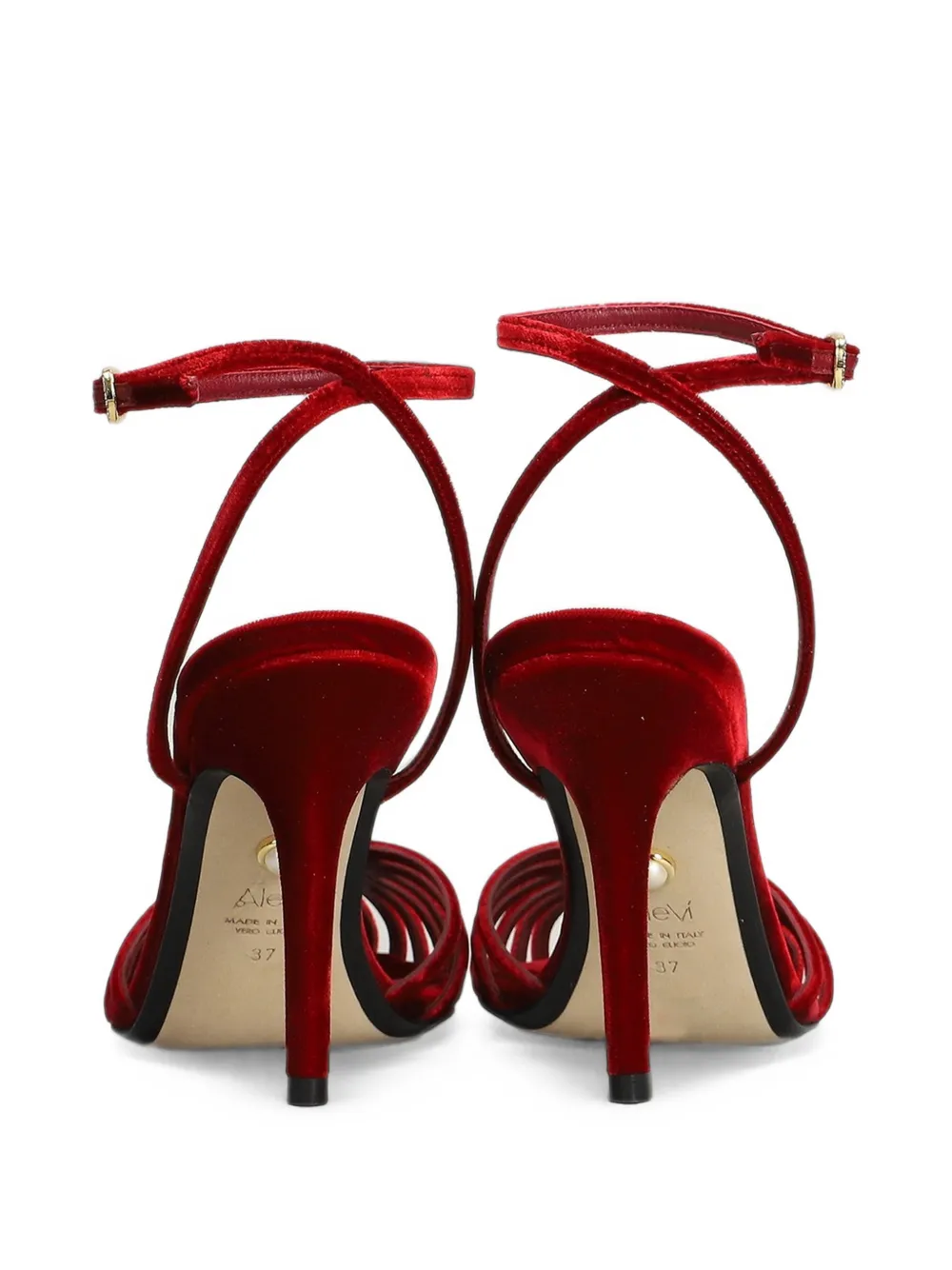 Alevì velvet cage sandals Rood