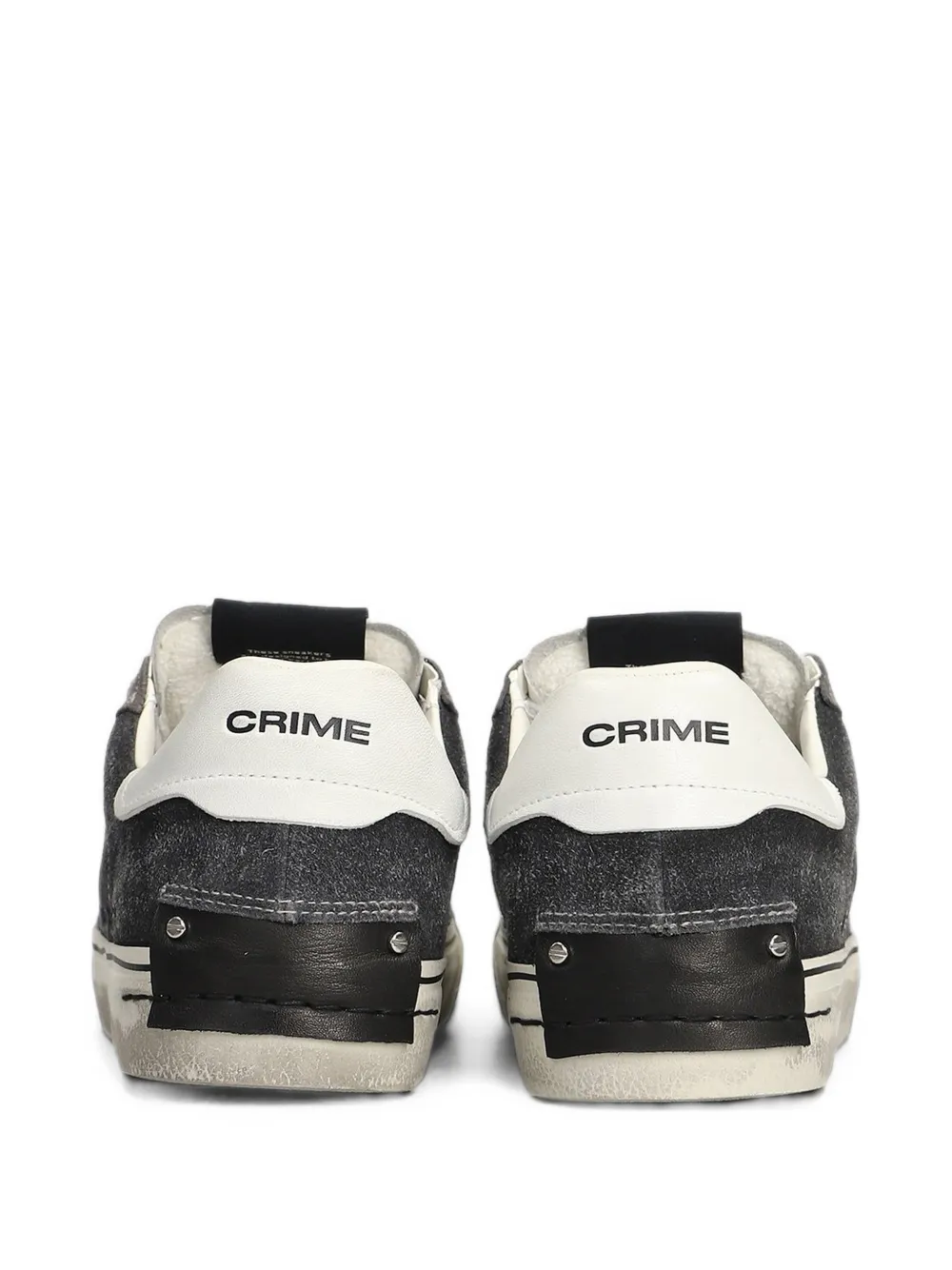 Crime London Deconstructed distressed-effect panelled sneakers Grijs