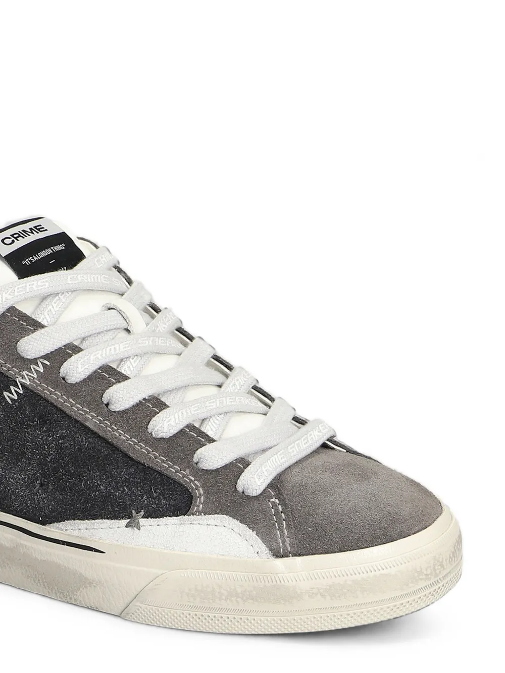 Crime London Deconstructed distressed-effect panelled sneakers Grijs