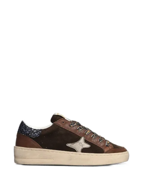 Ama Brand glitter-detail star-patch sneakers