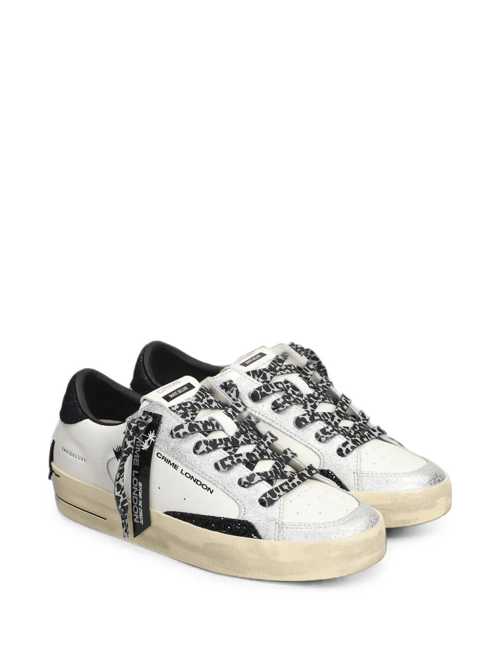 Crime London SK8 Deluxe glitter-effect sneakers Wit
