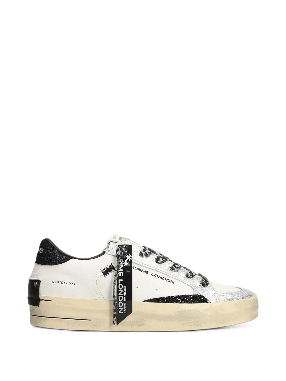 Crime London SK8 Deluxe glitter-effect sneakers Wit