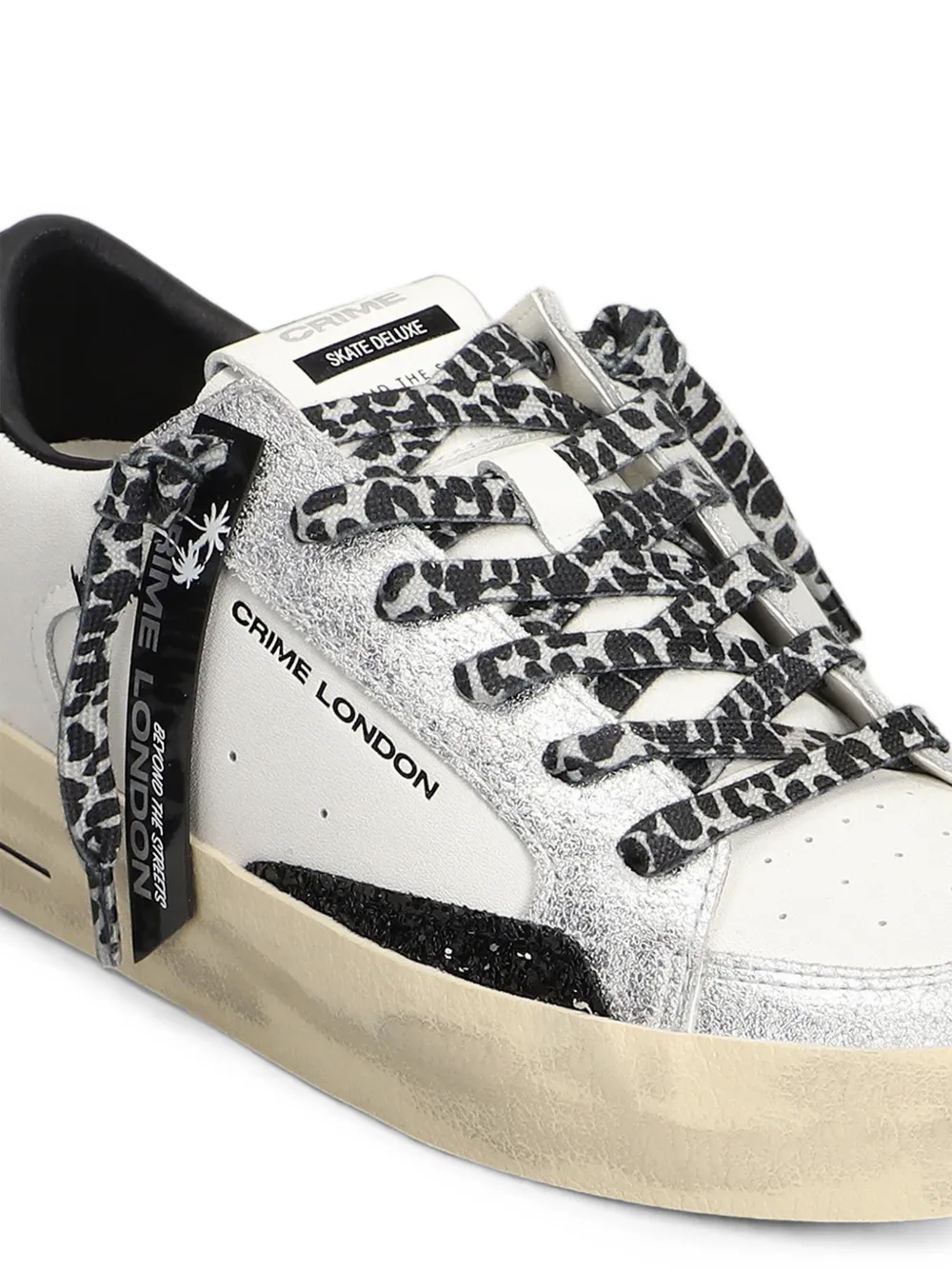 Crime London SK8 Deluxe glitter-effect sneakers Wit