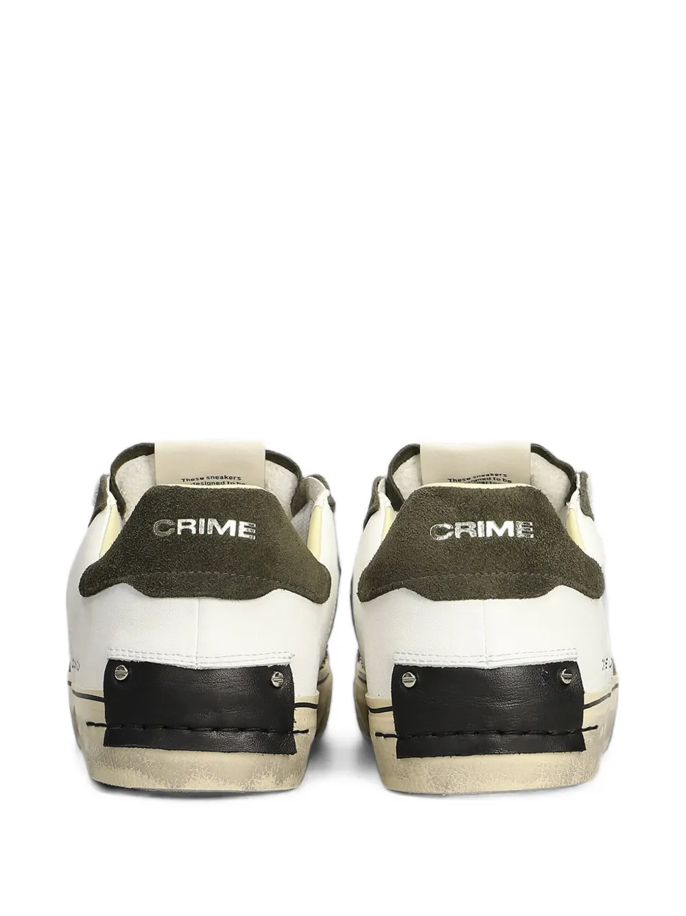 Crime London Deconstructed distressed-effect panelled sneakers Wit