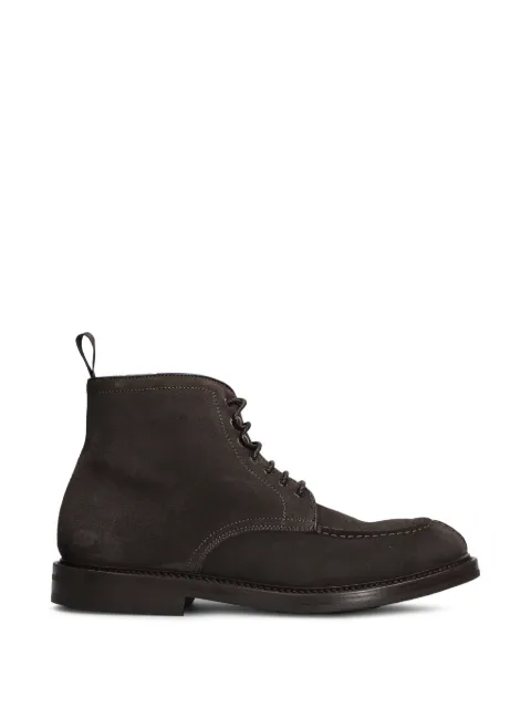 Green George suede apron-toe boots