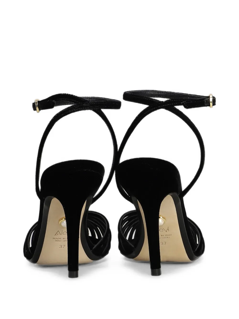 Alevì Blake cage-strap stiletto sandals Zwart