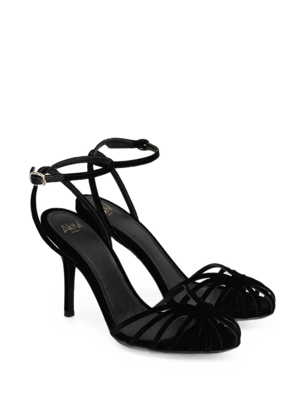 Alevì Blake cage-strap stiletto sandals Zwart