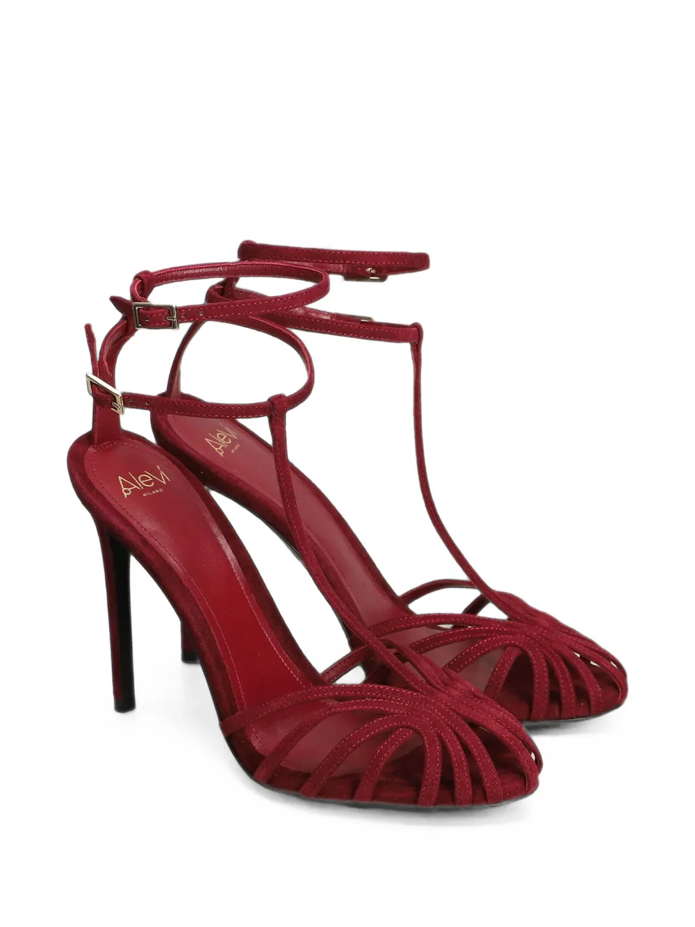 Alevì cage-strap stiletto-heel sandals Rood