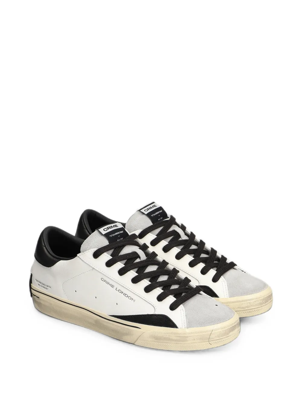 Crime London Distressed 2.0 leather sneakers Wit