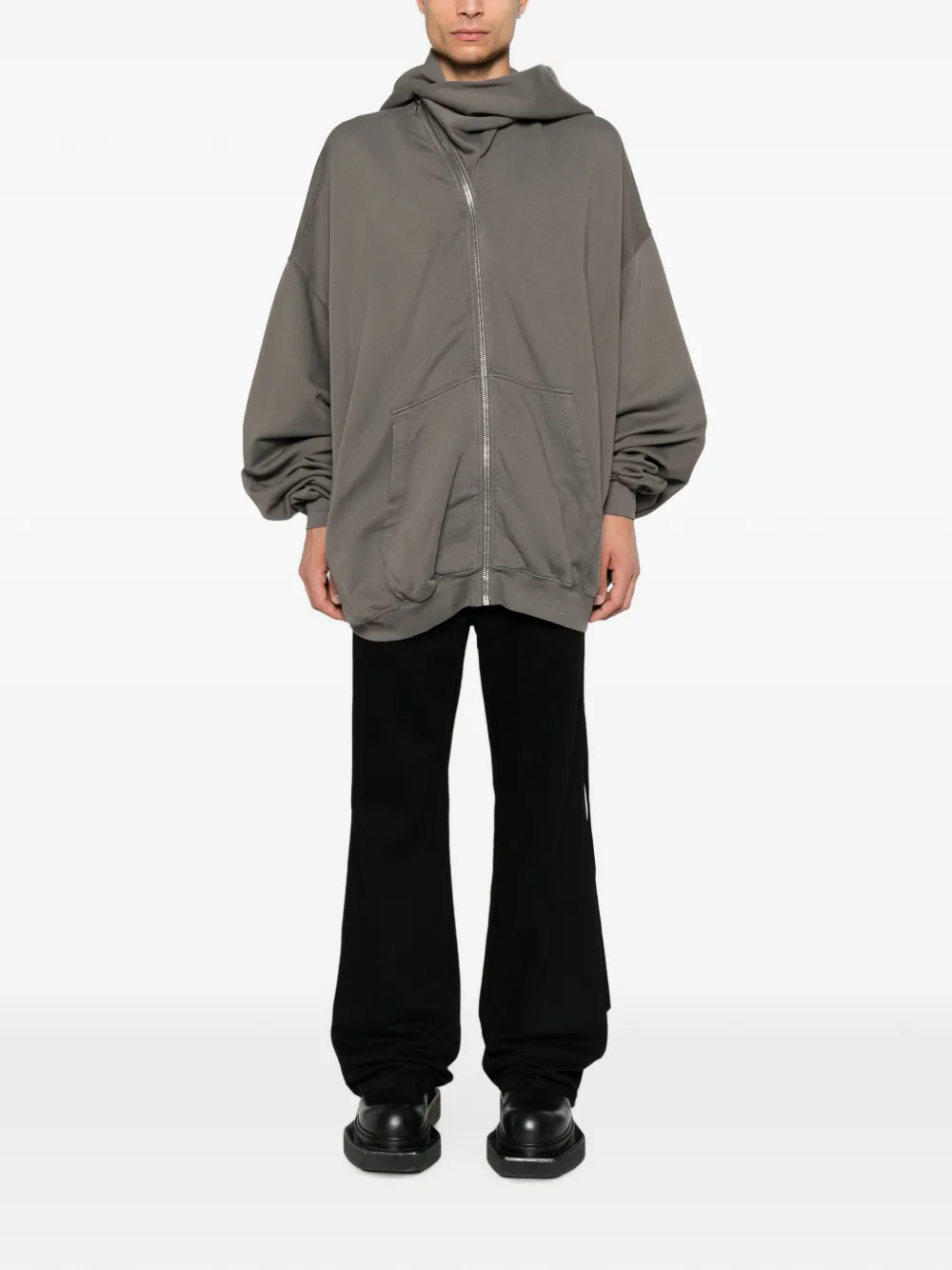 Rick Owens Mountain Hun oversized hoodie met rits Grijs