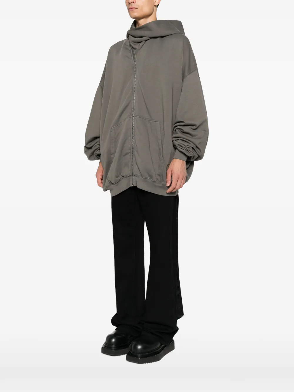 Rick Owens Mountain Hun oversized hoodie met rits Grijs