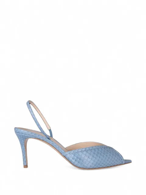 Andrea Wazen zapatos de tacón Katy con tira trasera y efecto de piel de serpiente