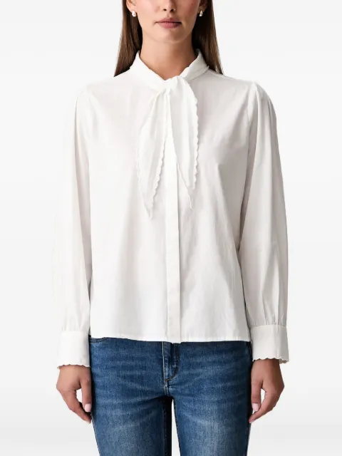 Hoss Intropia Caia pussy-bow embroidered-trim shirt