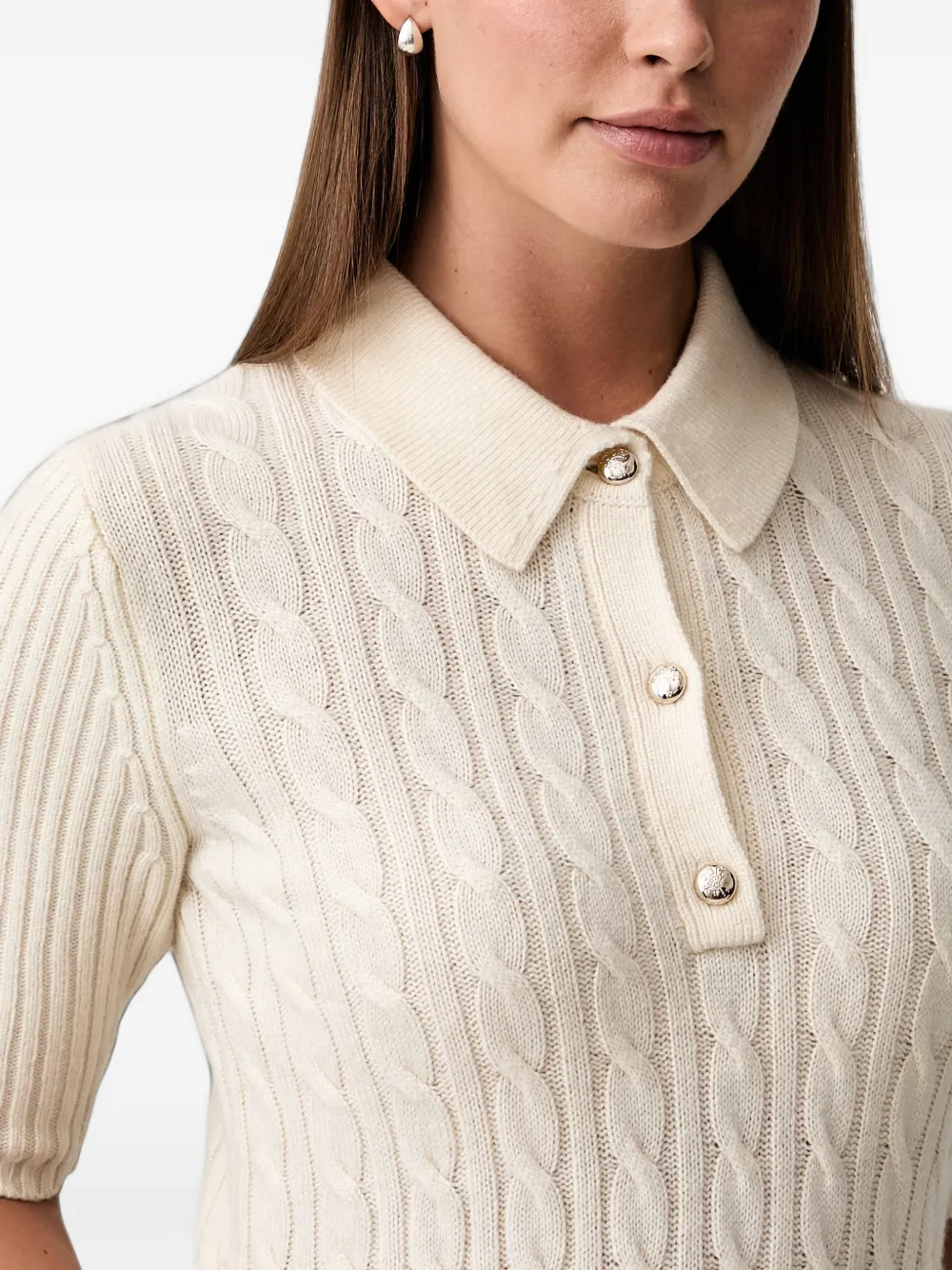 Joop! Kabelgebreide polotop Beige
