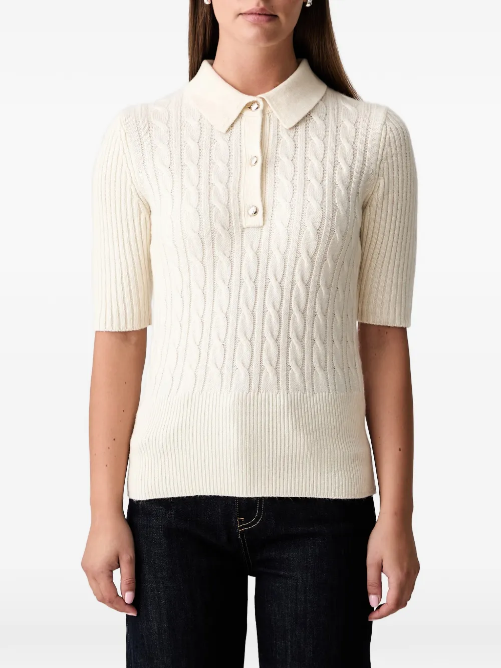 Joop! Kabelgebreide polotop Beige