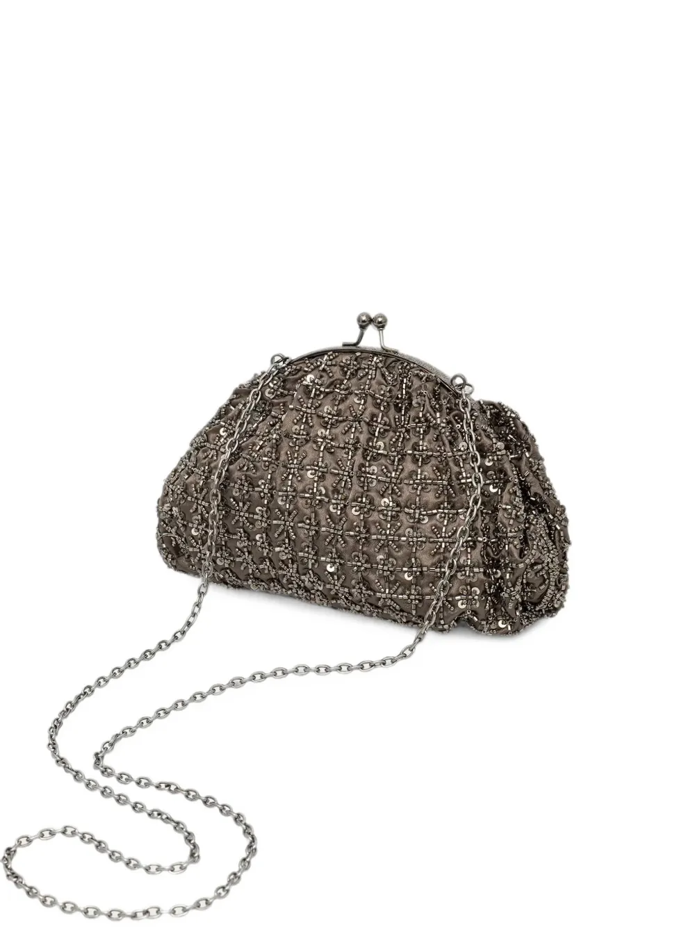 Hoss Intropia Nuria bead-embellished sequined clutch bag - Grigio