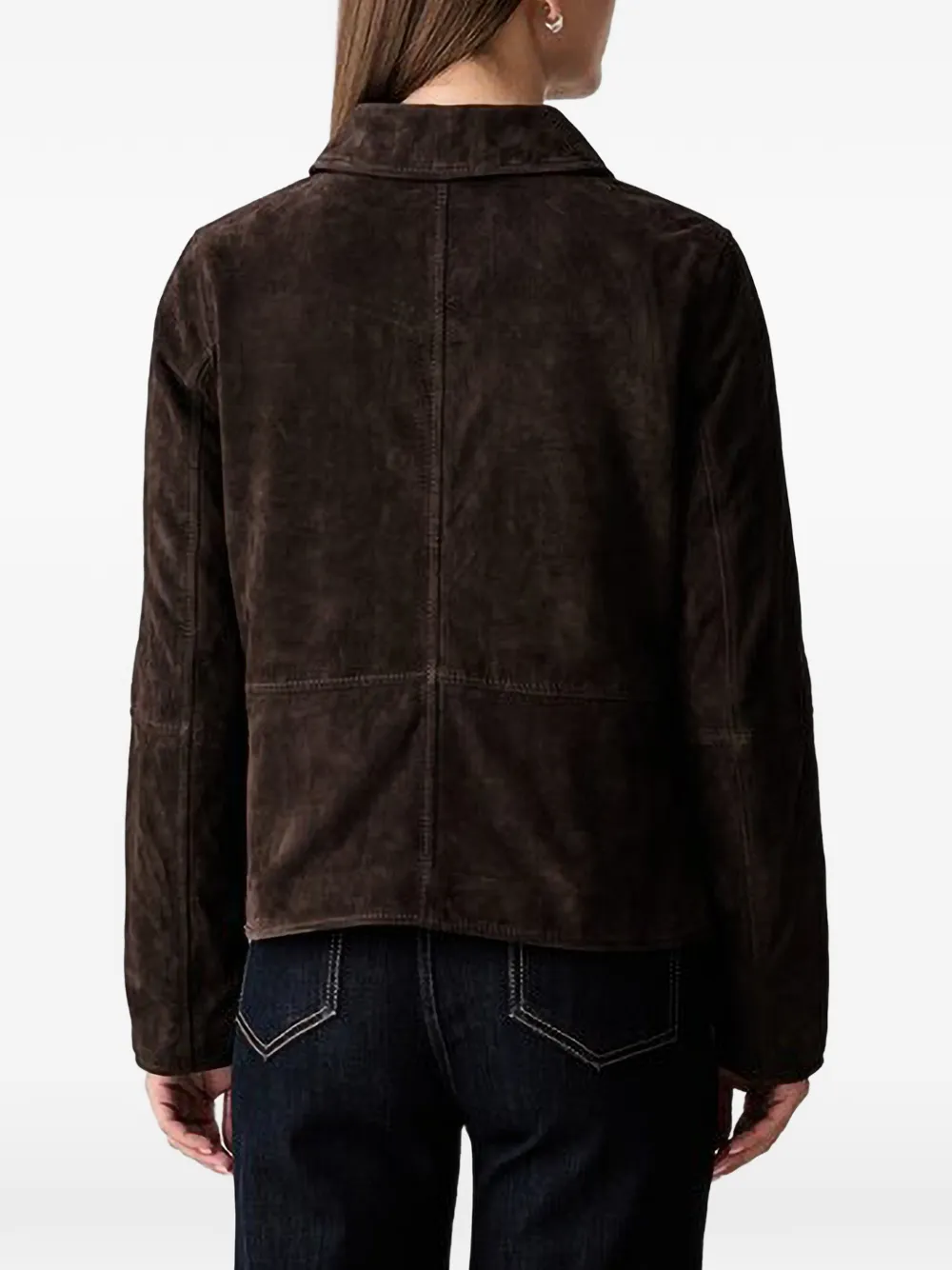 Joop! Suède shirtjack Bruin