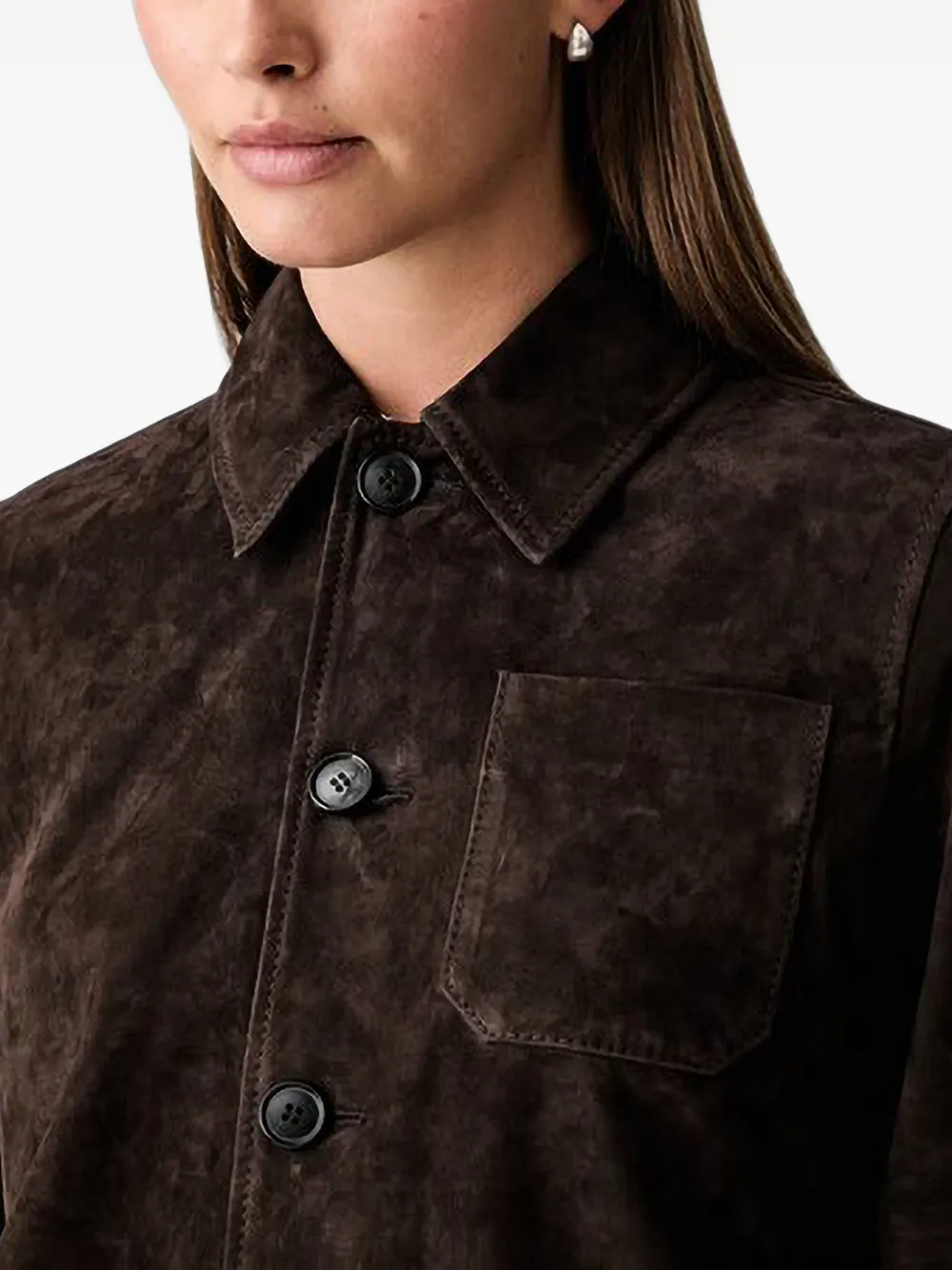 Joop! Suède shirtjack Bruin