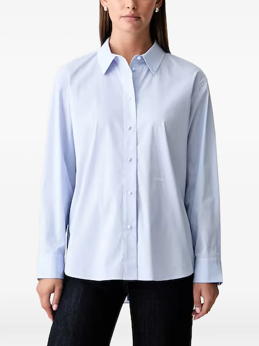 Joop! vertical-stripe long-sleeve shirt - Blanc