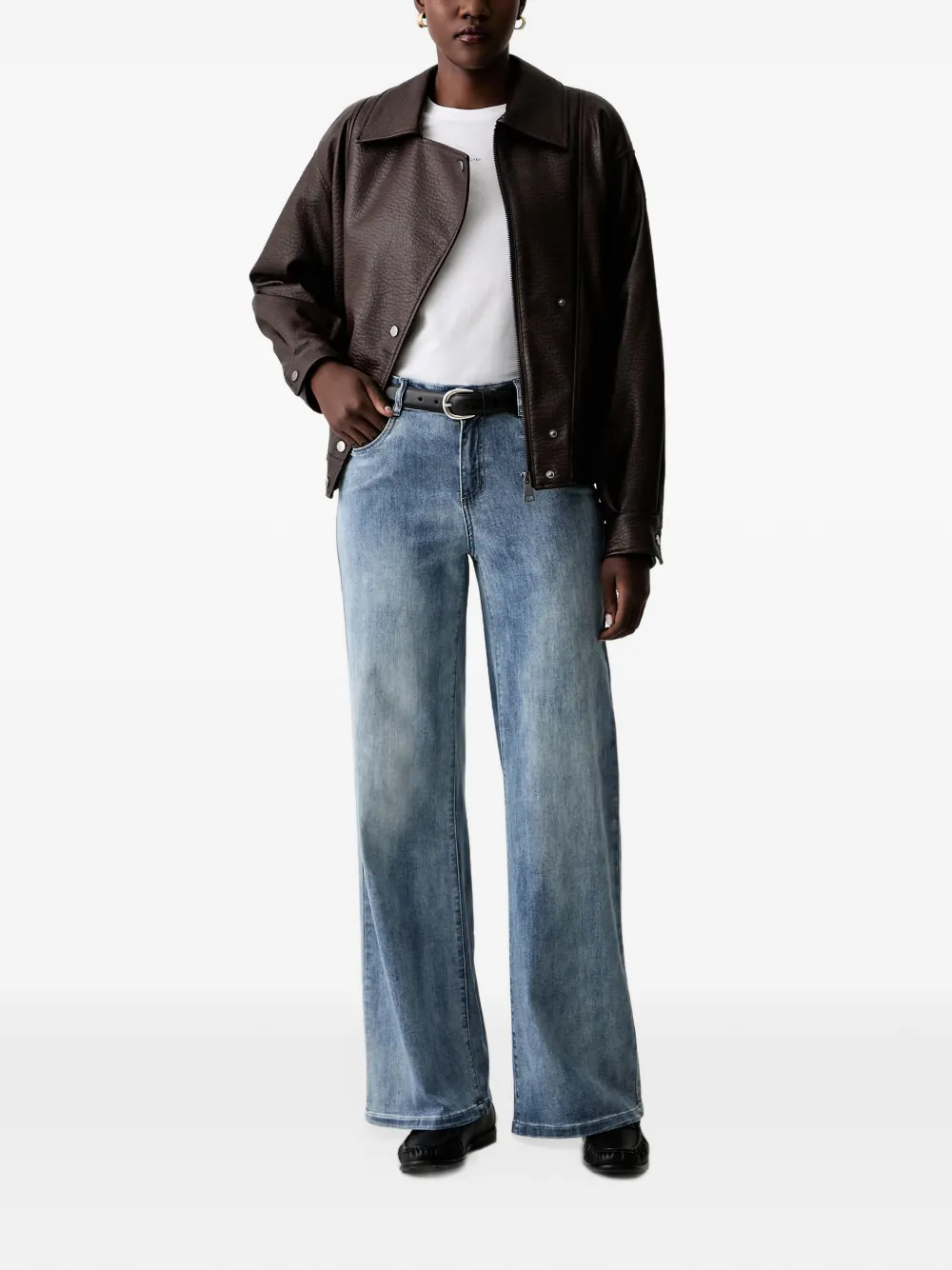 Joseph Ribkoff faded wide-leg jeans Blauw