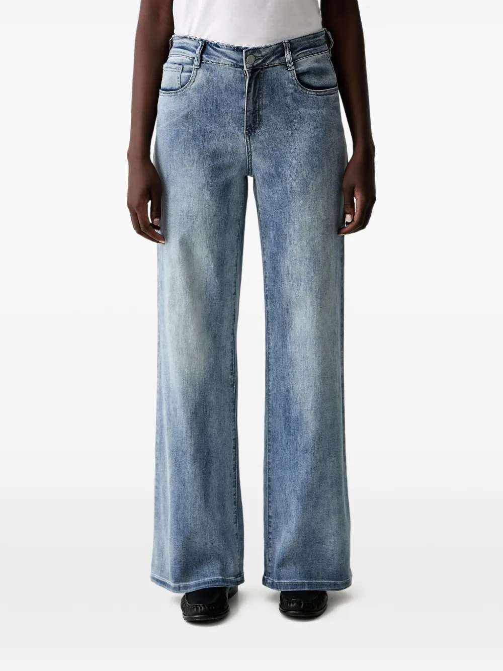 Joseph Ribkoff faded wide-leg jeans - Blau