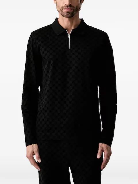 Joop! monogram-pattern long-sleeve polo shirt