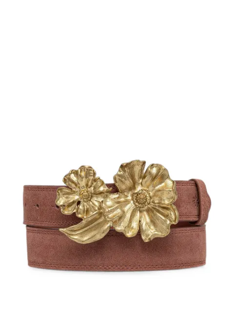 Hoss Intropia Lidia flower-buckle suede belt