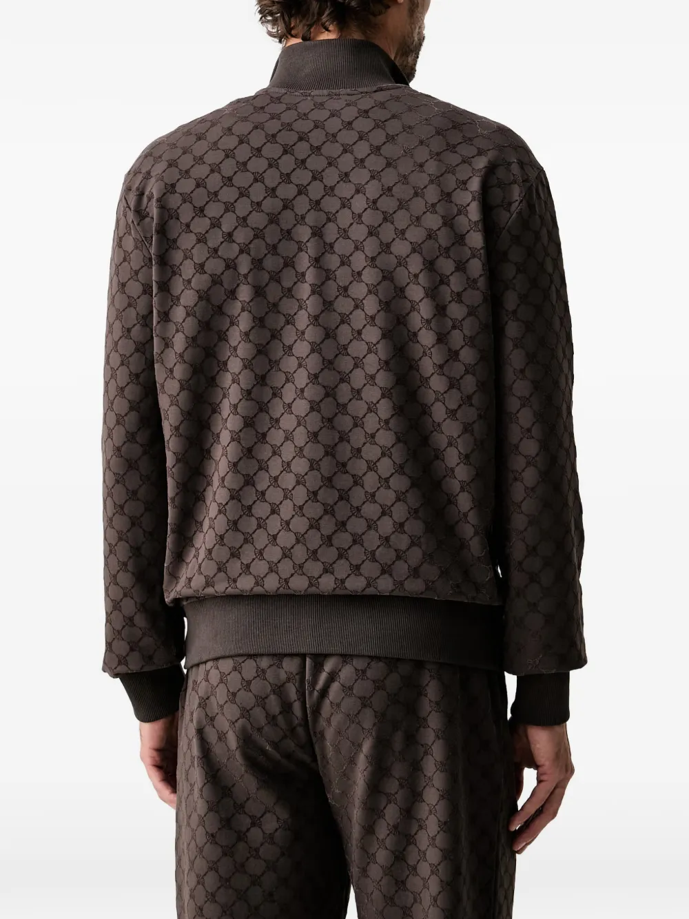 Joop! cornflower-pattern zip-up sweatershirt Bruin