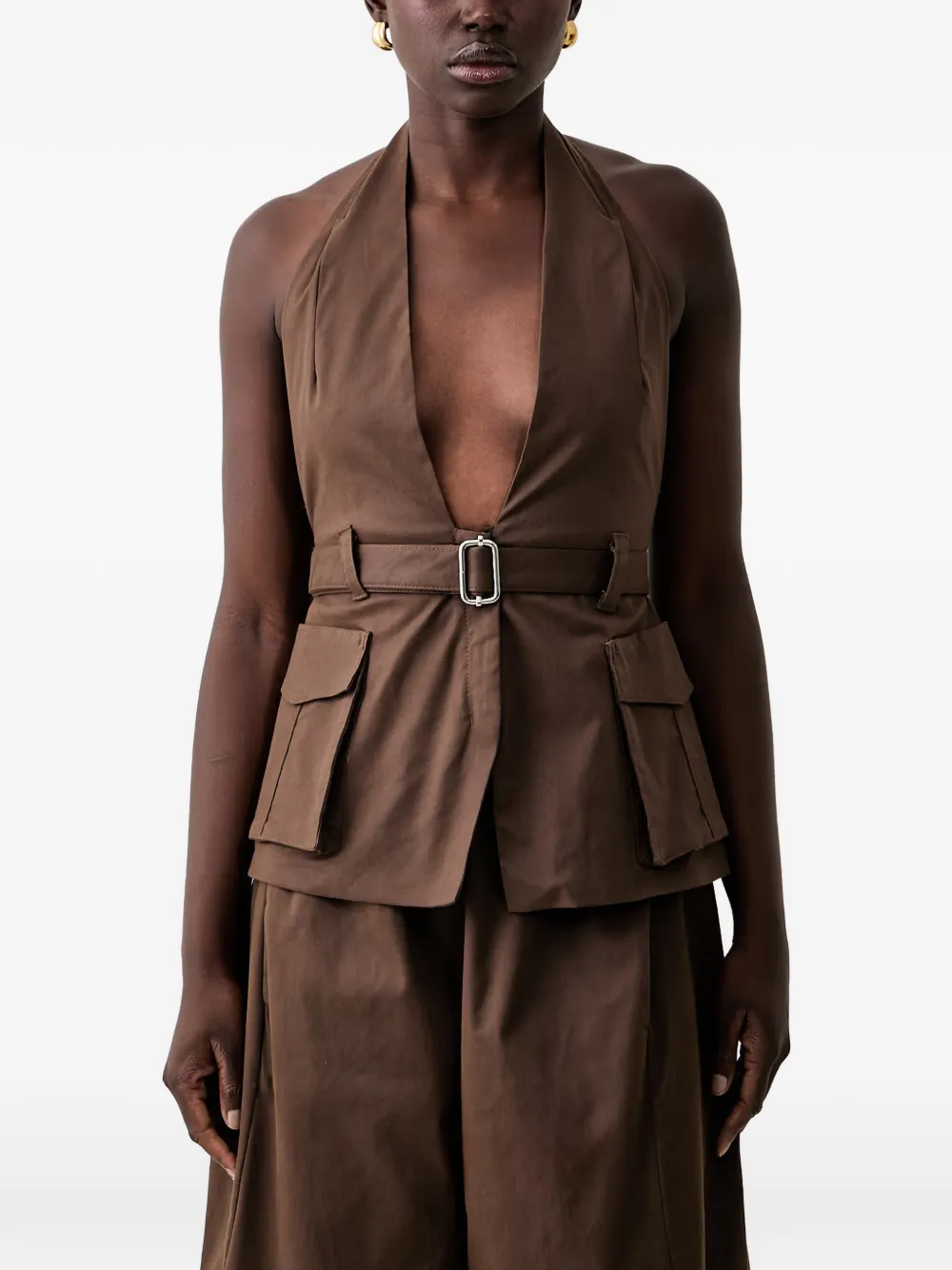 Haveone belted halterneck top