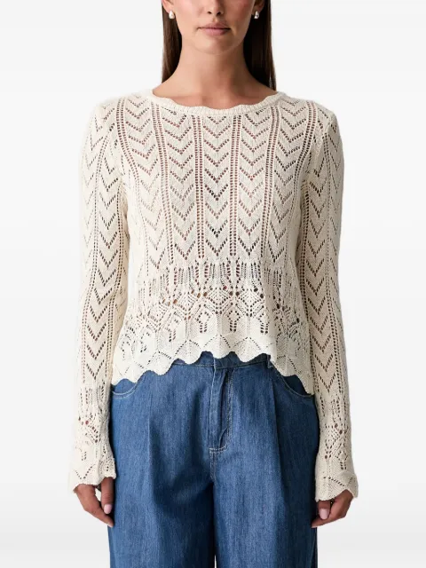 Hoss Intropia Ivy pointelle-knit scalloped-hem top