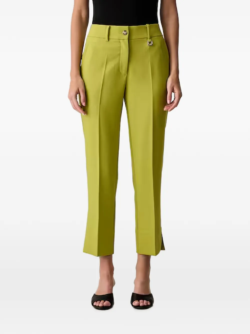 Joop! logo-waistband pressed-crease trousers - Vert Joop! logo-waistband pressed-crease trousers - Vert