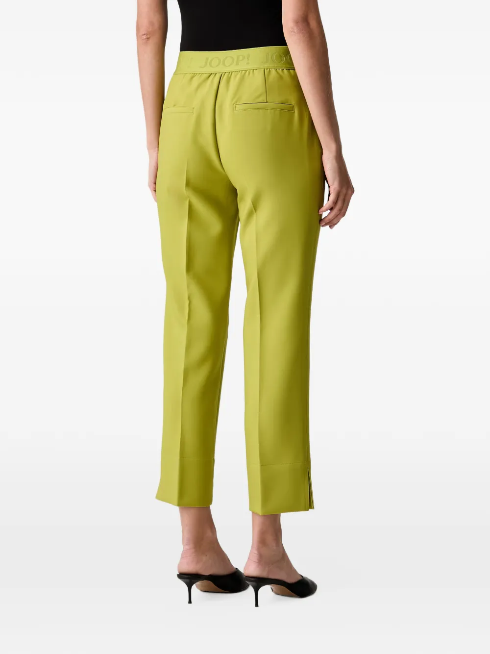 Joop! logo-waistband cropped trousers Groen