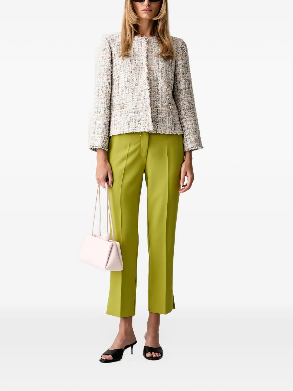 Joop! logo-waistband cropped trousers Groen