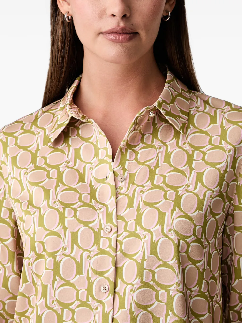 Joop! Blouse met logoprint Groen