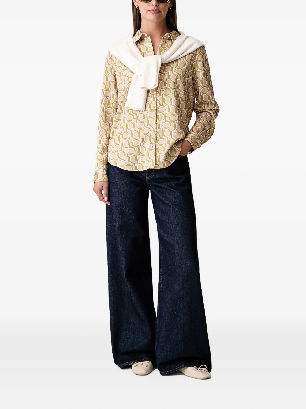 Joop! Blouse met logoprint Groen
