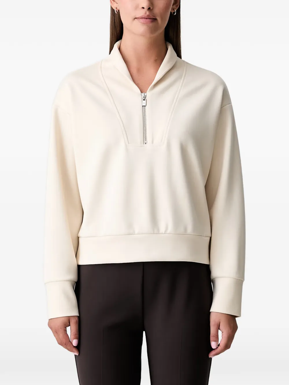 Joseph Ribkoff half-zip sweater - Nude