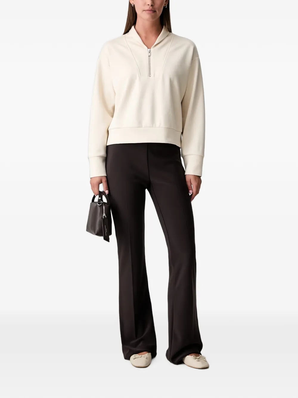 Joseph Ribkoff Trui met halve rits Beige