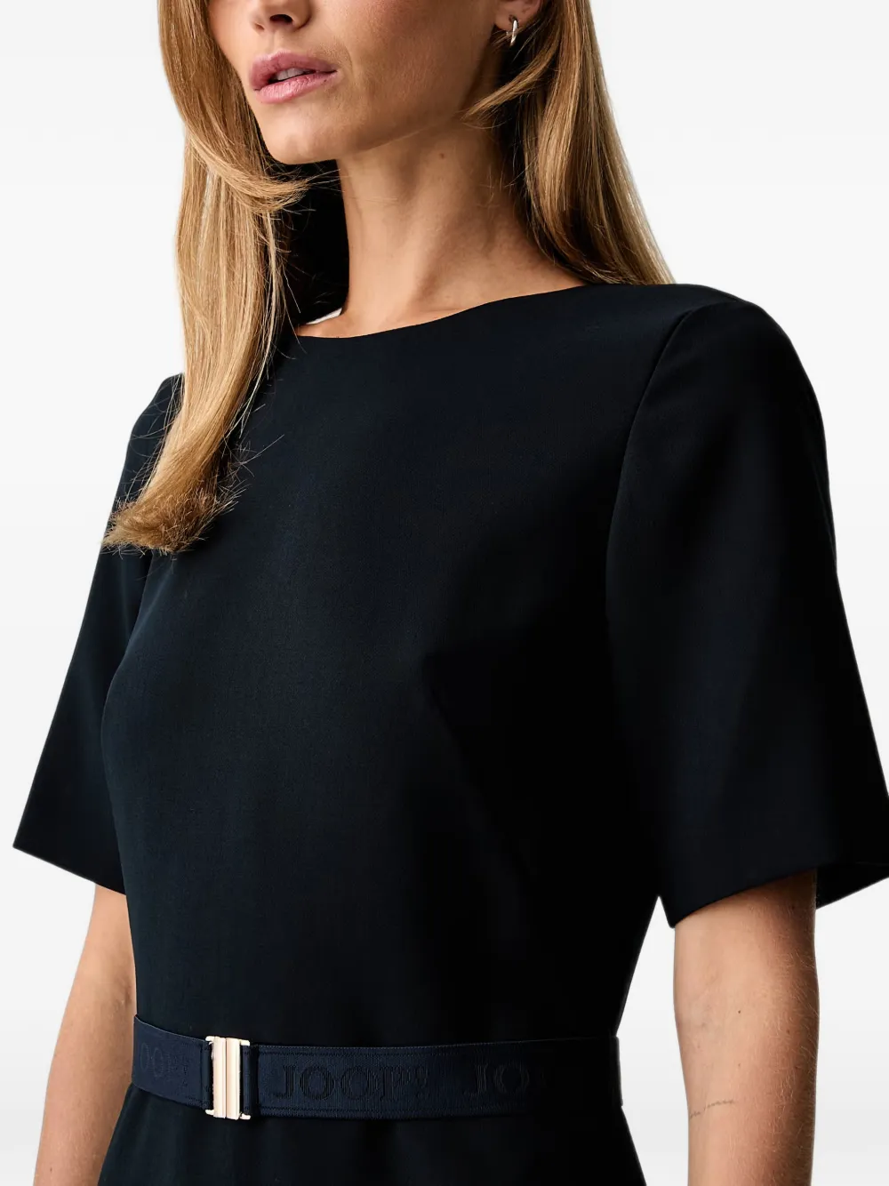 Joop! belted short-sleeve mini dress Blauw