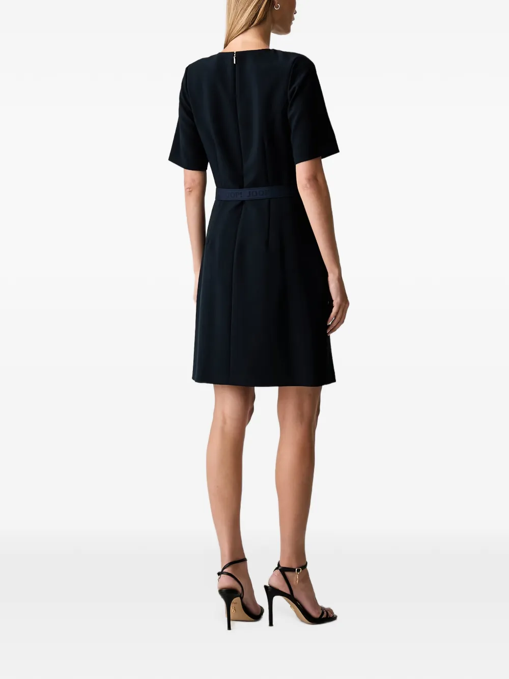 Joop! belted short-sleeve mini dress Blauw