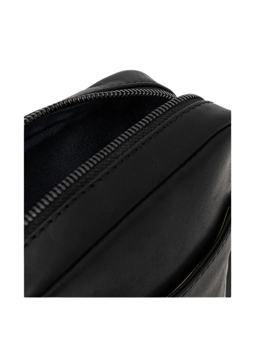 Joop! logo-plaque leather messenger bag Zwart
