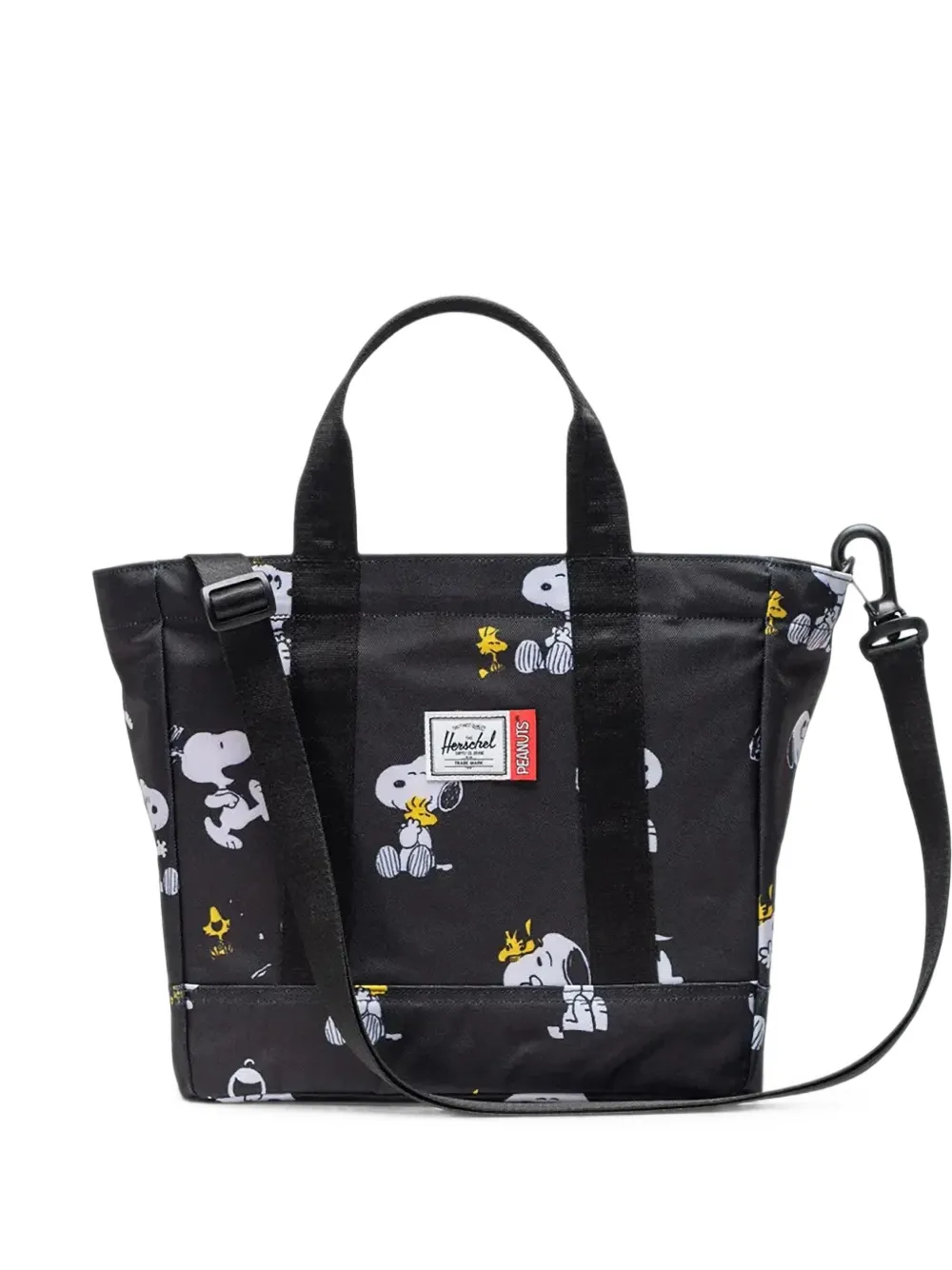 Herschel Supply Co. x Peanuts® small Snoopy and Woodstock graphic-print tote bag - Nero