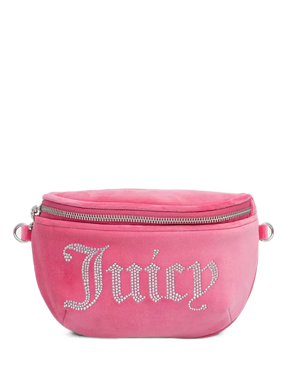 Juicy Couture Kimberly rhinestone-embellished velvet belt bag - Rosa