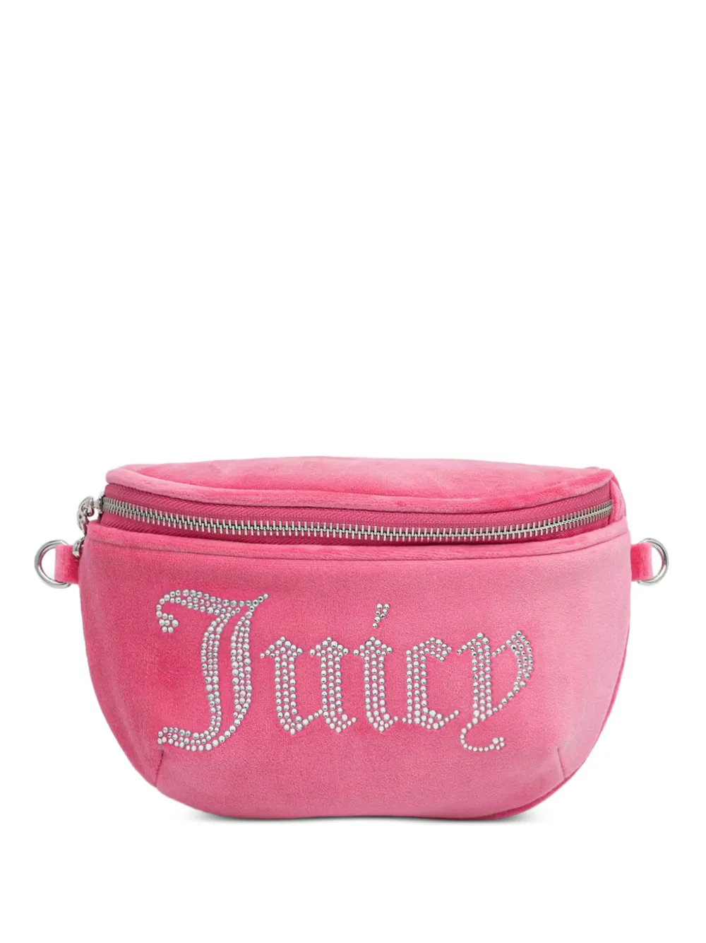 Juicy Couture Kimberly rhinestone-embellished velvet belt bag - Rosa