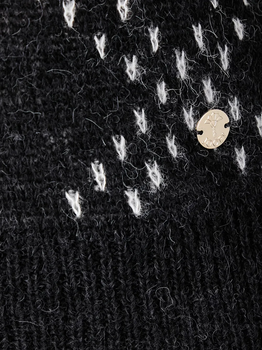 Joop! diamond-knit roll-neck sweater Zwart