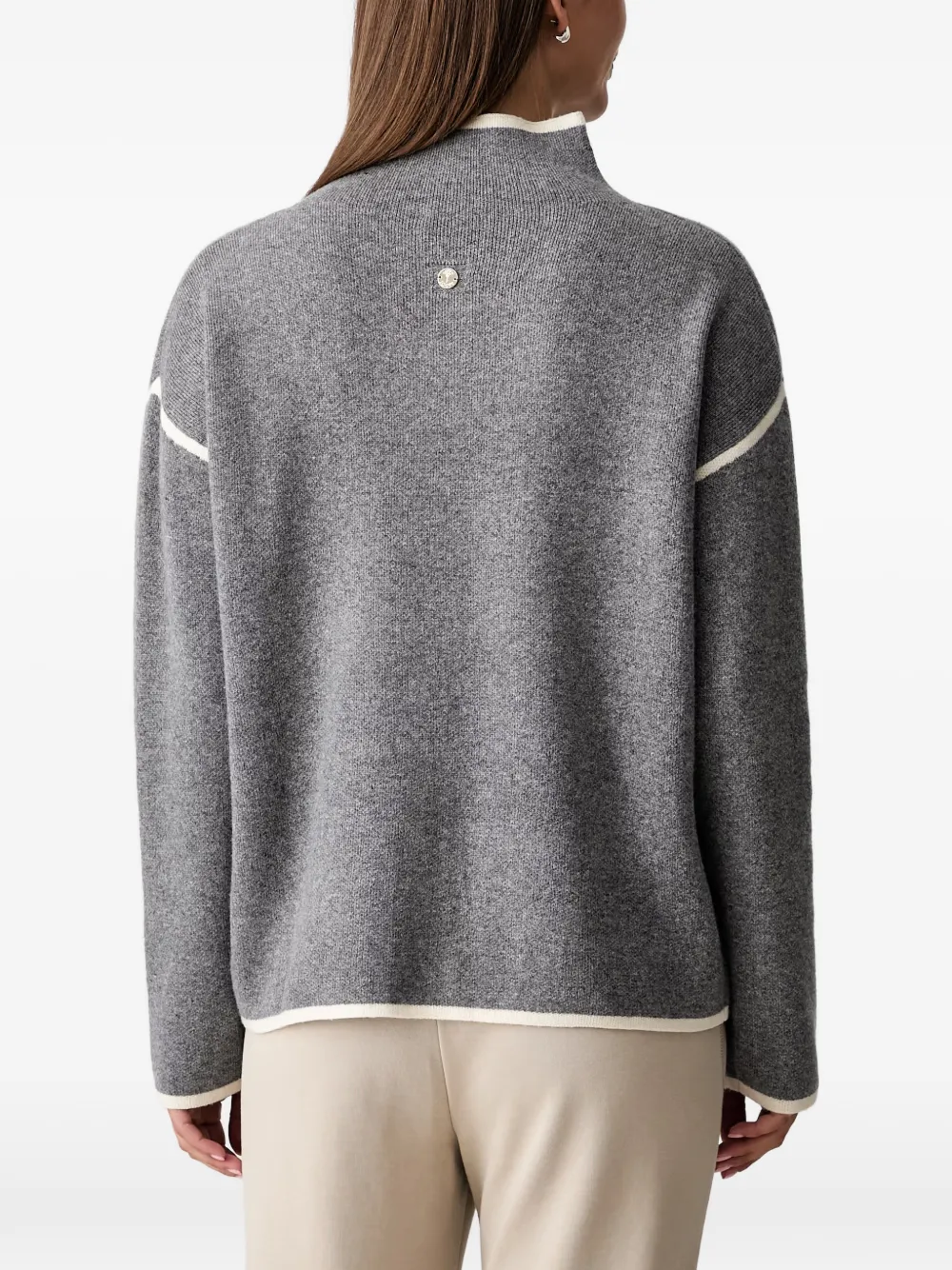 Joop! contrast-trim high-neck sweater Grijs