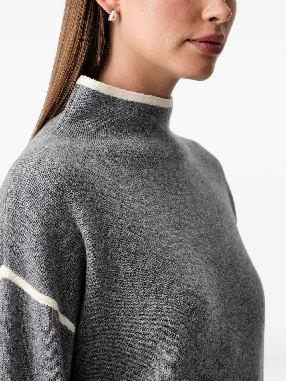Joop! contrast-trim high-neck sweater Grijs