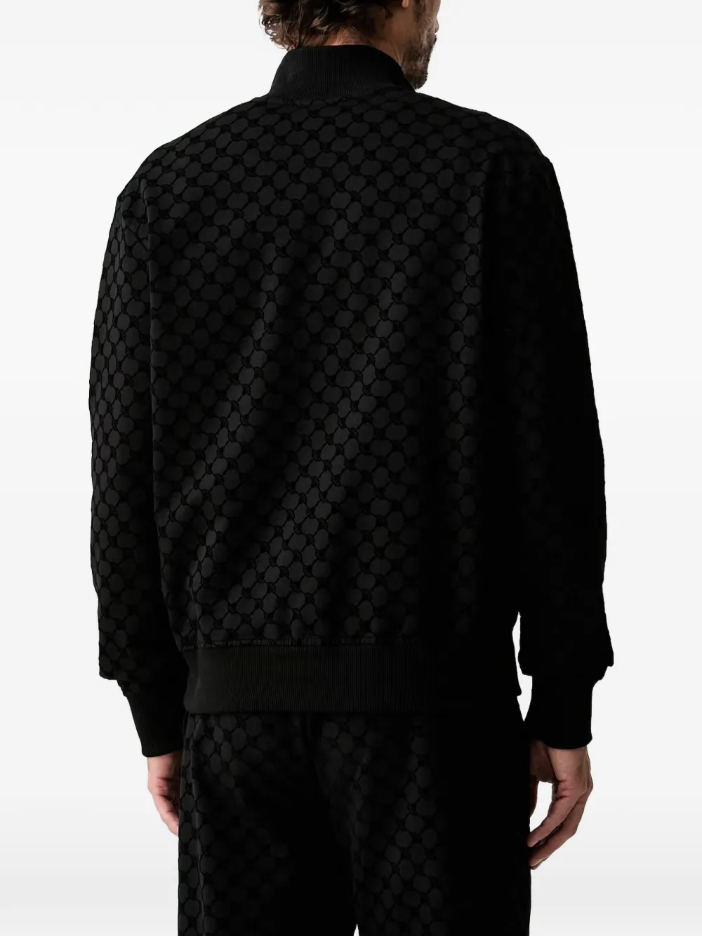 Joop! monogram-pattern zip-up sweatshirt Zwart