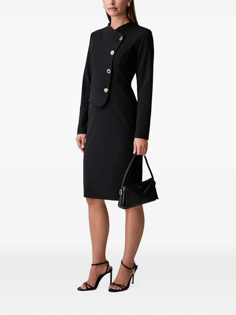 Joseph Ribkoff Asymmetrische midi-jurk Zwart