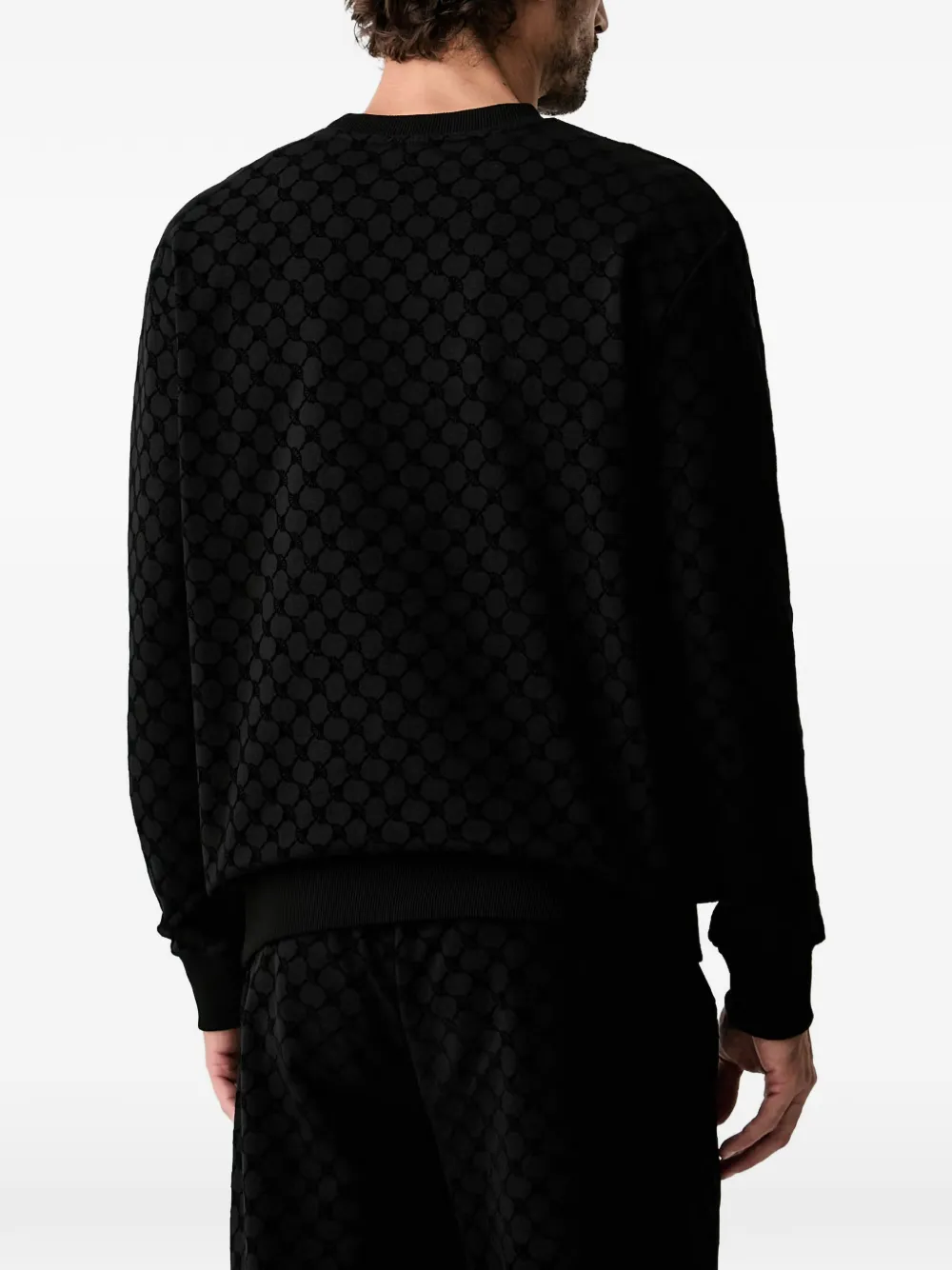 Joop! monogram-patterned crew-neck sweatshirt Zwart