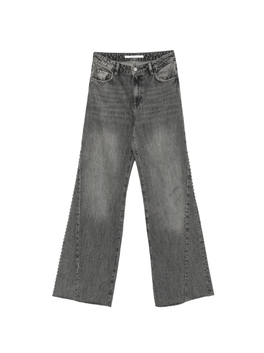 HOMAGE stud-embellished raw-cut jeans - Grigio
